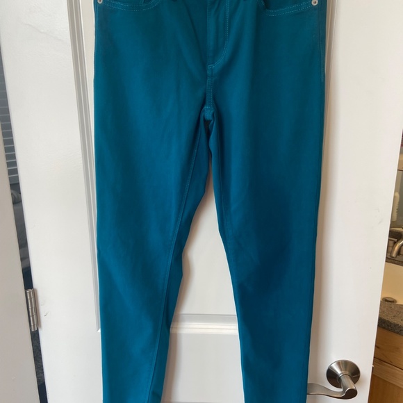 Lucky brand Brooke leggings velvet pant teal size 6/28 - Picture 9 of 11